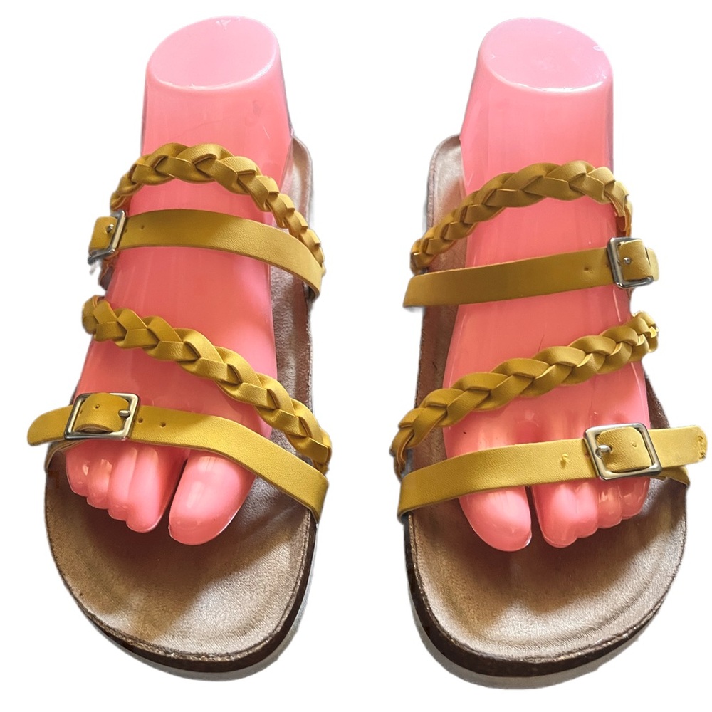 Indigo Rd. Yellow Sandals with Braided Straps•Never Worn•Size 8.5